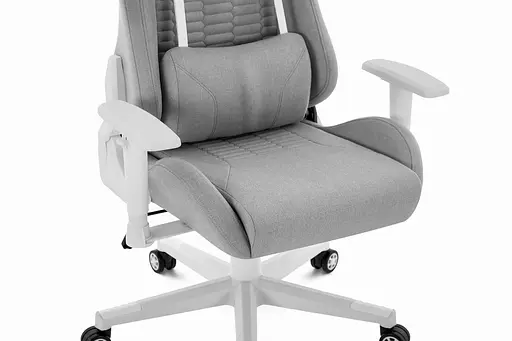 Компьютерное кресло Hell’s HC-2000 Grey-White тканевое - фото 4