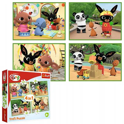 Набор Пазлы - (4в1) - "Счастливый день Бинга" / Мультик Бинг - фото 1