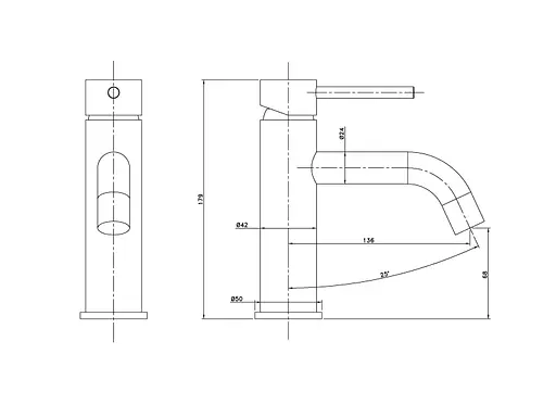 Змішувач для умивальника ASIGNATURA Delicate чорний (15501602) - фото 2
