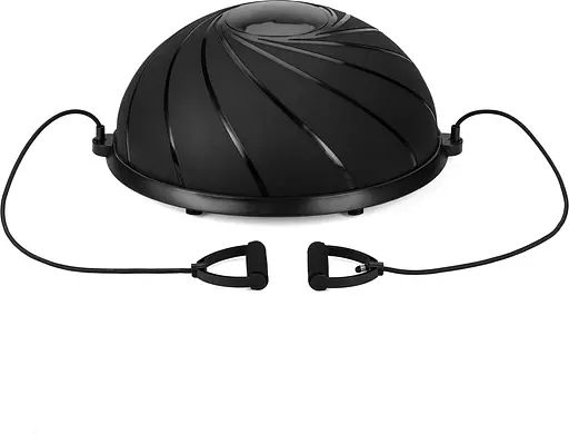 Балансувальна півсфера Gymtek Flex Core Half Ball 58см з еспандерами + насос чорний - фото 2