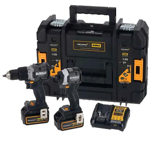 Шуруповерт набор из двух аккумуляторных инструментов DeWalt McLaren F1 Team Limited Edition DCK200MM2T - фото 1