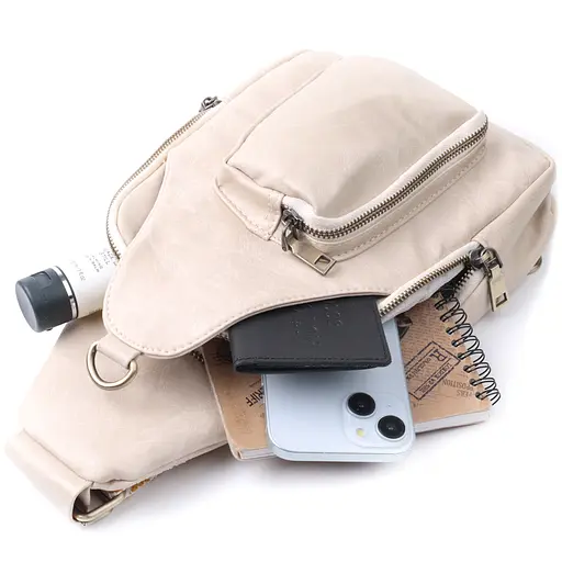 Женская сумка Vintage из экокожи с акцентом на текстильную лямку 18х33х10 см sum0026936 - фото 9