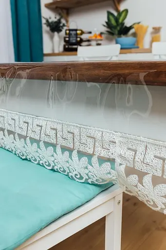 Силиконовая скатерть с молочным Версаче 220х160 см - фото 6