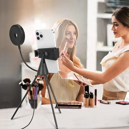 Кільцева LED лампа Puluz SYA0014601 зі штативом для телефону - фото 6