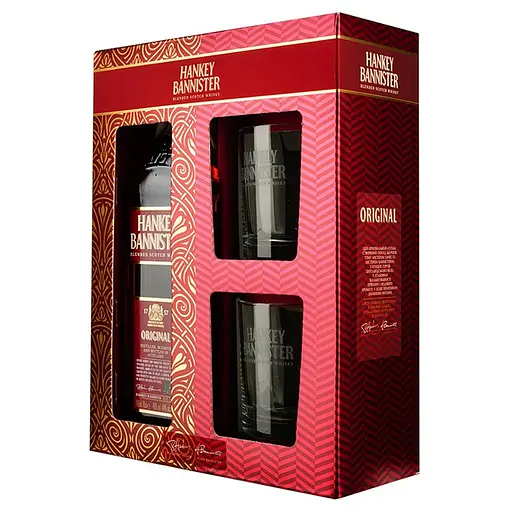 Набір шотландського Віскі Hankey Bannister Original, 40%, 0,7 л + 2 склянки - фото 2