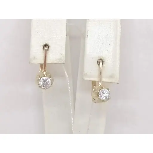 Золоті сережки Столична Ювелірна Фабрика з фіанітами. 105233 - фото 3