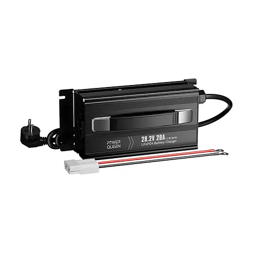 Зарядний пристрій для акумуляторних батарей LiFePO4 29.2V/20A Power Queen P24V20A-BCHA-MINI-X (44-00530) - фото 1