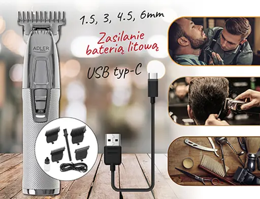 Професійний тример для бороди Adler AD 2836s USB - фото 6