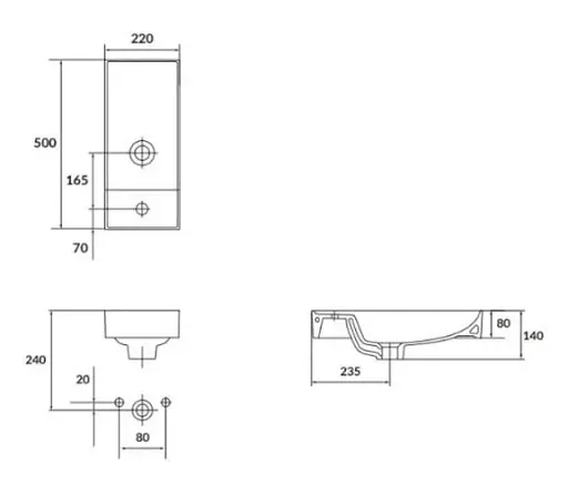 Умывальник мебельный Cersanit Larga 50х22 см Белый K677-005 30412 - фото 3