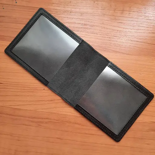 Обложка на удостоверение увеличеная кожаная черная (для документов размером до 8*10 см) ТРО - фото 3