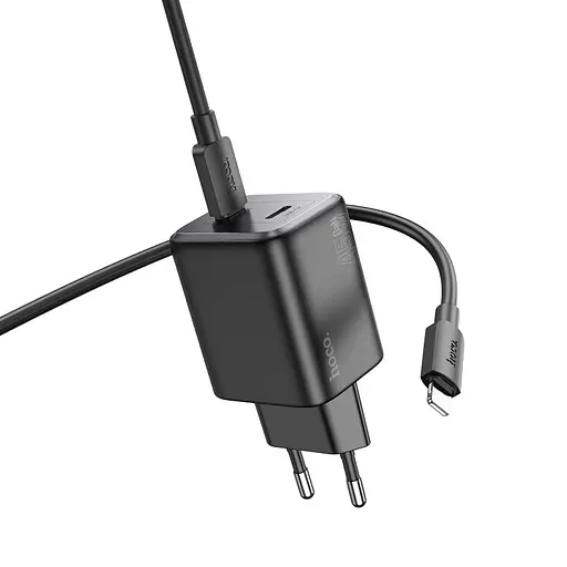 МЗП Hoco N42 Elogiado PD45W (2USB-C) + кабель Type-C to Lightning Black - фото 3