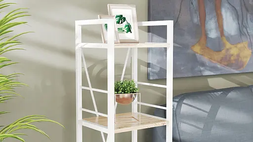 Этажерка 4/34 Серии Коннект 120x34x28 белый ДСП Дуб Сан-Марино 16мм FRD-104278 - фото 3