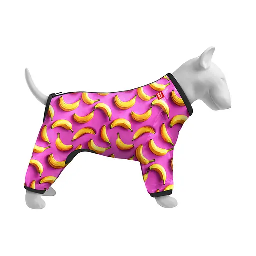 Вітровка для собак Waudog Clothes малюнок Банани на рожевому L50 В 70-74 см С 47-50 см - фото 3