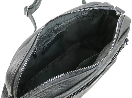 Женская кожаная сумка на плечо Borsacomoda черная sum0028725 - фото 9