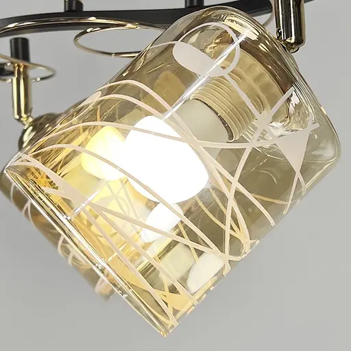 Коричнева люстра на 3 плафони з регулюванням у корпусі Ø 38 см | Арт. 7182/3A CF+FGD | Line F - фото 4