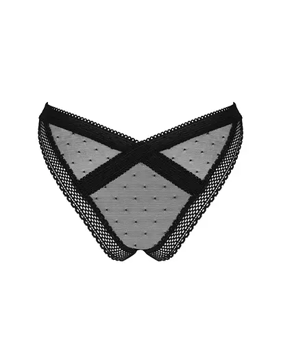 Кружевные трусики с заниженной талией Obsessive Estiqua panties черные M/L - фото 6
