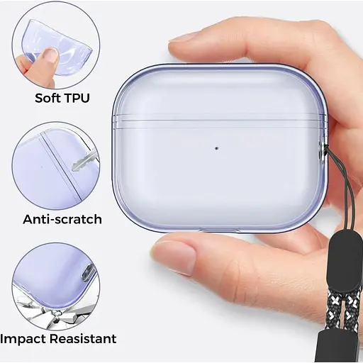 Чехол AhaStyle Transparent Case для Airpods Pro 2 Purple [133867] - фото 6
