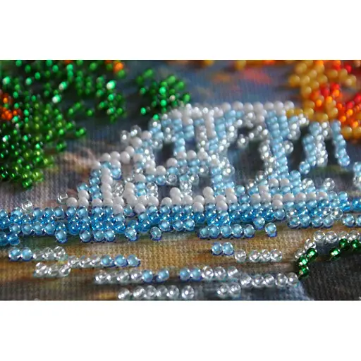 Набор для вышивки бисером "У водопада" AM-163 15х15 см - фото 6