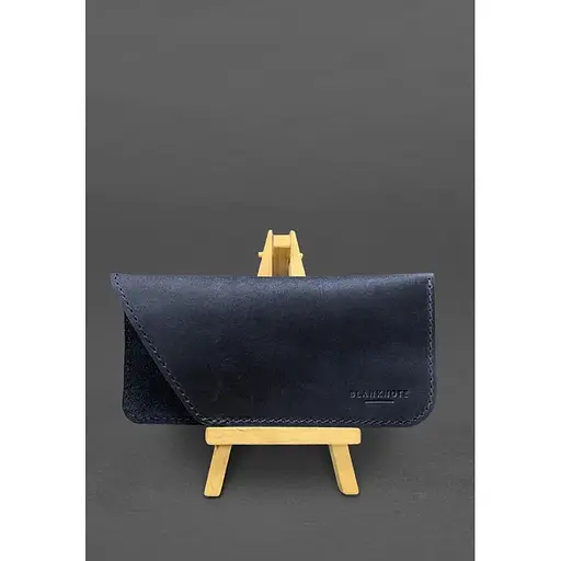 Кожаный чехол для очков BlankNote Crazy Horse Синий  - фото 4