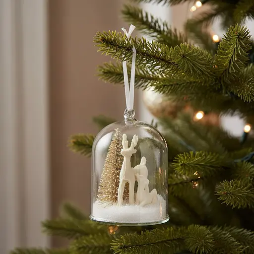 Прикраса ялинкова Handicraft Казковий олень скло - фото 2