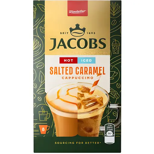 Кавовий напій Jacobs 3 в 1 Iced Latte Salted Caramel 21.3 г х 10 шт.