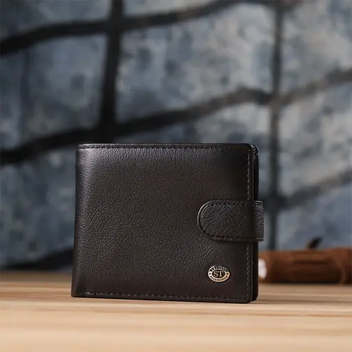 Классический мужской кошелек горизонтальный из натуральной кожи ST Leather 11.5х9.5х3 см acs0029626 - фото 9