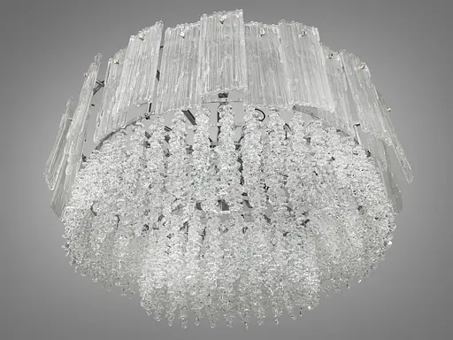 Люстра підвісна з скляними елементами на 20 ламп, колір хром - фото 2
