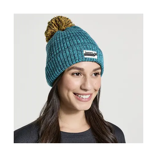 Шапка Saucony Rested Pom Beanie Yellow/Blue (1097-800031-PM UNI) - фото 3