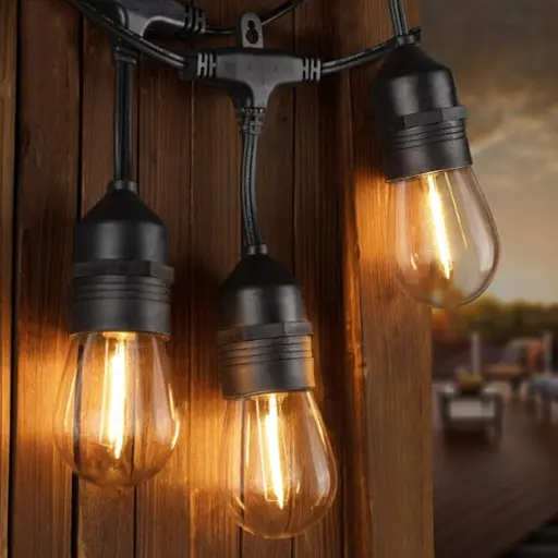 Гірлянда садова світлодіодна OldBro Red Garden 10 м LED лампочки 10x E27 IP44 теплий білий 2700K для саду, балкона - фото 6