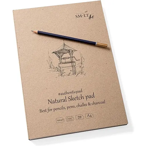 Блокнот-склейка для ескізів SM-LT Art Authentic А4 100г/м2 100л натуральний колір - фото 2