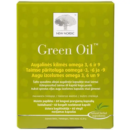 Жирные кислоты New Nordic Green Oil Omega 3-6-9, 60 капсул
