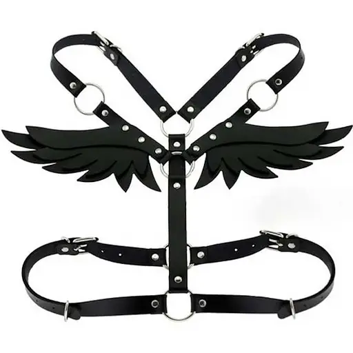 Портупея с крылышками Black Angel экокожа K000994 - фото 5