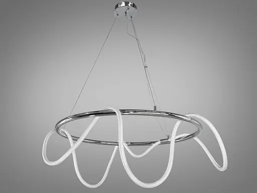 Дизайнерська підвісна лед люстра Шланг для ресторану, 48W,хром - фото 1