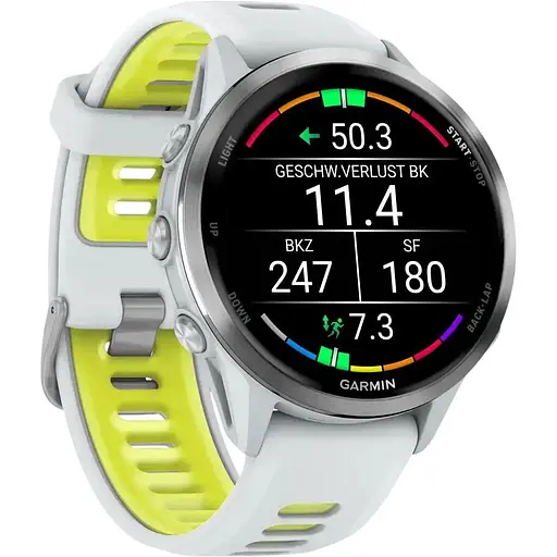 Смарт-часы Garmin Forerunner 970 Titanium with Whitestone Case and Whitestone/Translucent Amp Yellow Band 010-02969-11 (142390) - фото 2