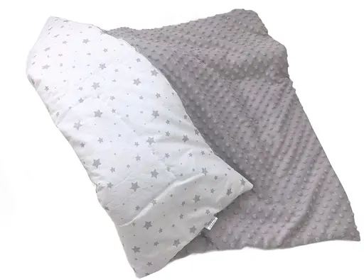 Плед з плюшем Moontime 100 x 80 см "Зорепад сірий на білому" - фото 1