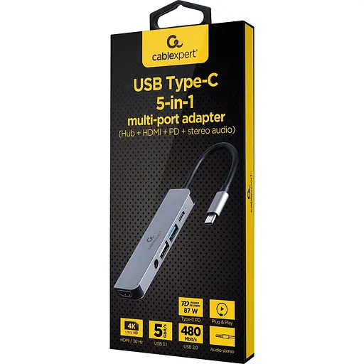 USB-Хаб Cablexpert A-CM-COMBO5-02, USB Type-C 5-в-1 (A-CM-COMBO5-02) - фото 2