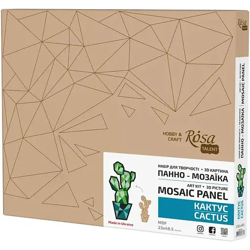 Набор для творчества Rosa Talent 3D картина панно-мозаика Кактус МДФ 23х48.5 см