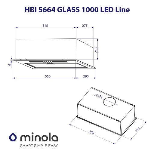 Вытяжка полновстраиваемая Minola HBI 5664 WH GLASS 1000 LED Line - фото 10