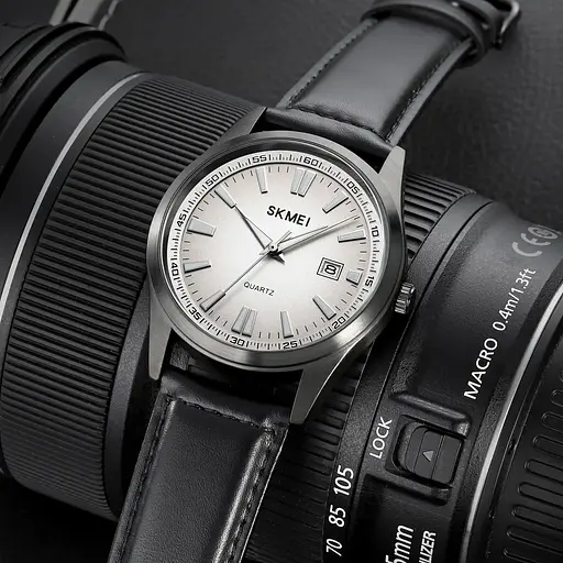 Годинник чоловічий класичний Skmei 1986 (Чорні із сріблястим циферблатом) - фото 3