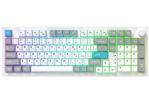 Клавиатура игровая механическая GamePro MK-305-WH Asgard Drakkar Keychron Super Red Switch Bluetooth 5.2/2.4 ГГц/USB White - фото 1