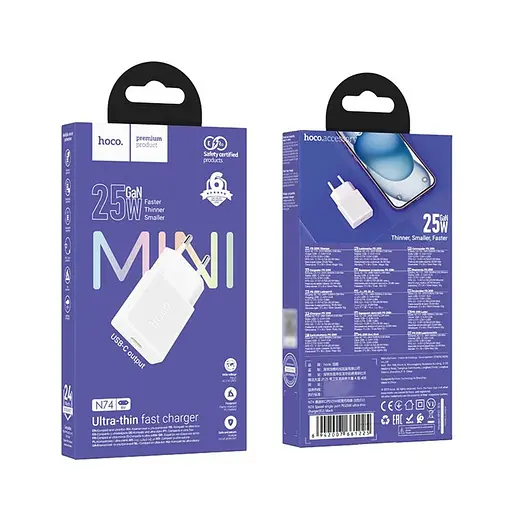 Зарядний пристрій Hoco N74 Type-C PD 25W білий - фото 5