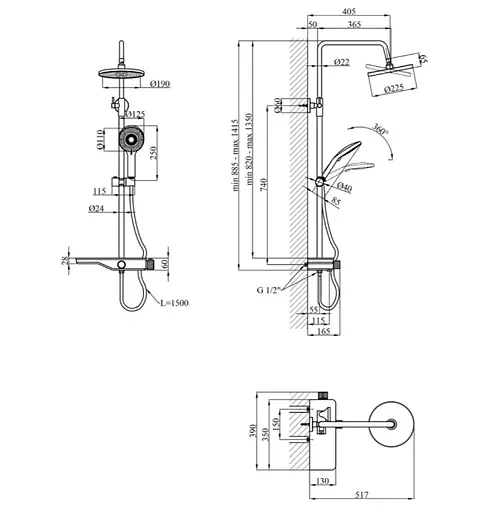 Душевая система Kroner KRP Armada – SCH065 (CV033878) - фото 13