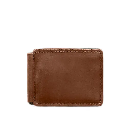 Кожаный портмоне 13.0 зажим Светло-коричневый Crazy Horse - фото 11