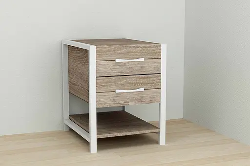 Тумба универсальная Ferrum-decor Вивьен 2/1 50x41x40 белый ДСП Дуб Сонома Трюфель 16мм (FRD-104179) - фото 3