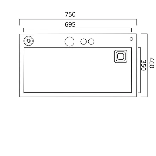 Кухонна мийка 75x46D PVD чорна Platinum Handmade Водоспад, Чорний - фото 2