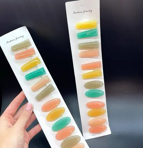 Аксесуар для волосся овальної форми глянсовим покриттям 12 шт - фото 2