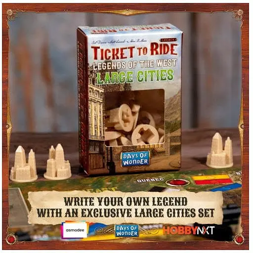 Аксесуар Days of Wonder Промо набір фігурок міст для гри Квиток на поїзд. Спадщина Легенди Заходу Large Cities Set