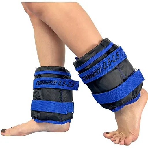 Утяжелители EasyFit 0,5-2,5 кг для ног и рук Черные-синие (EF-WHT-0,5-2,5-BL) - фото 1