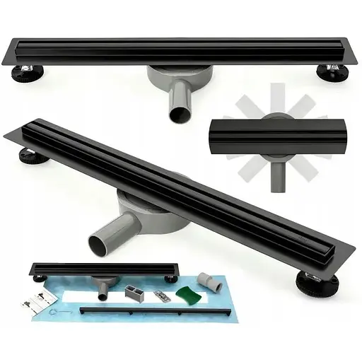 Душевой канал Rea Neo Slim Pro 50 см black REA-G6992 - фото 1