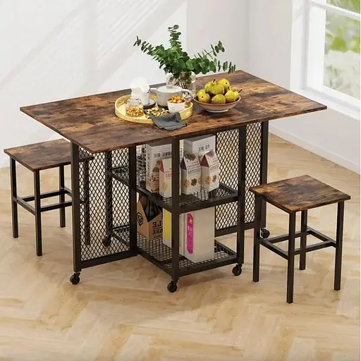 Комплект меблів Costway Design розкладний стіл з стільцями в стилі Loft - фото 3